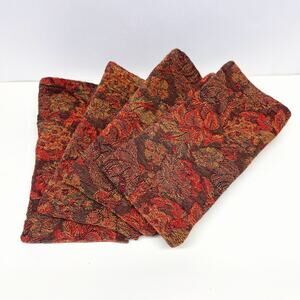 Crate & Barrel Halina Tapestry Napkins Set of 4 Floral Jacquard